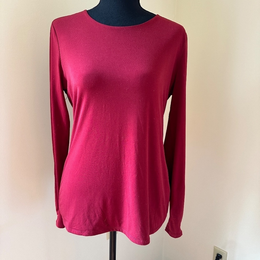 *CARMEN MARC VALVO* Red Long Sleeve x Gold Zip Arm Size Small